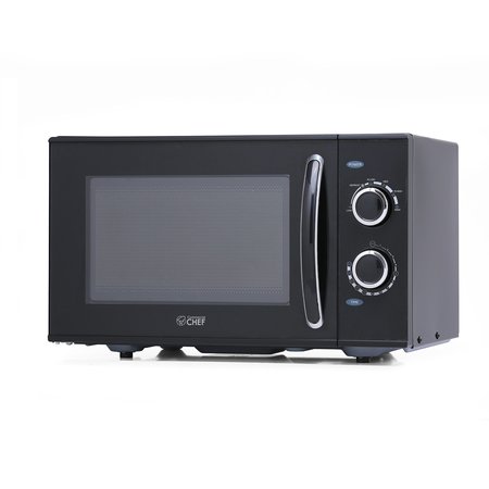 COMMERCIAL CHEF 0.9 Cubic Foot Countertop Microwave, Compact, Rotary Control, Black CHMH900B6C
